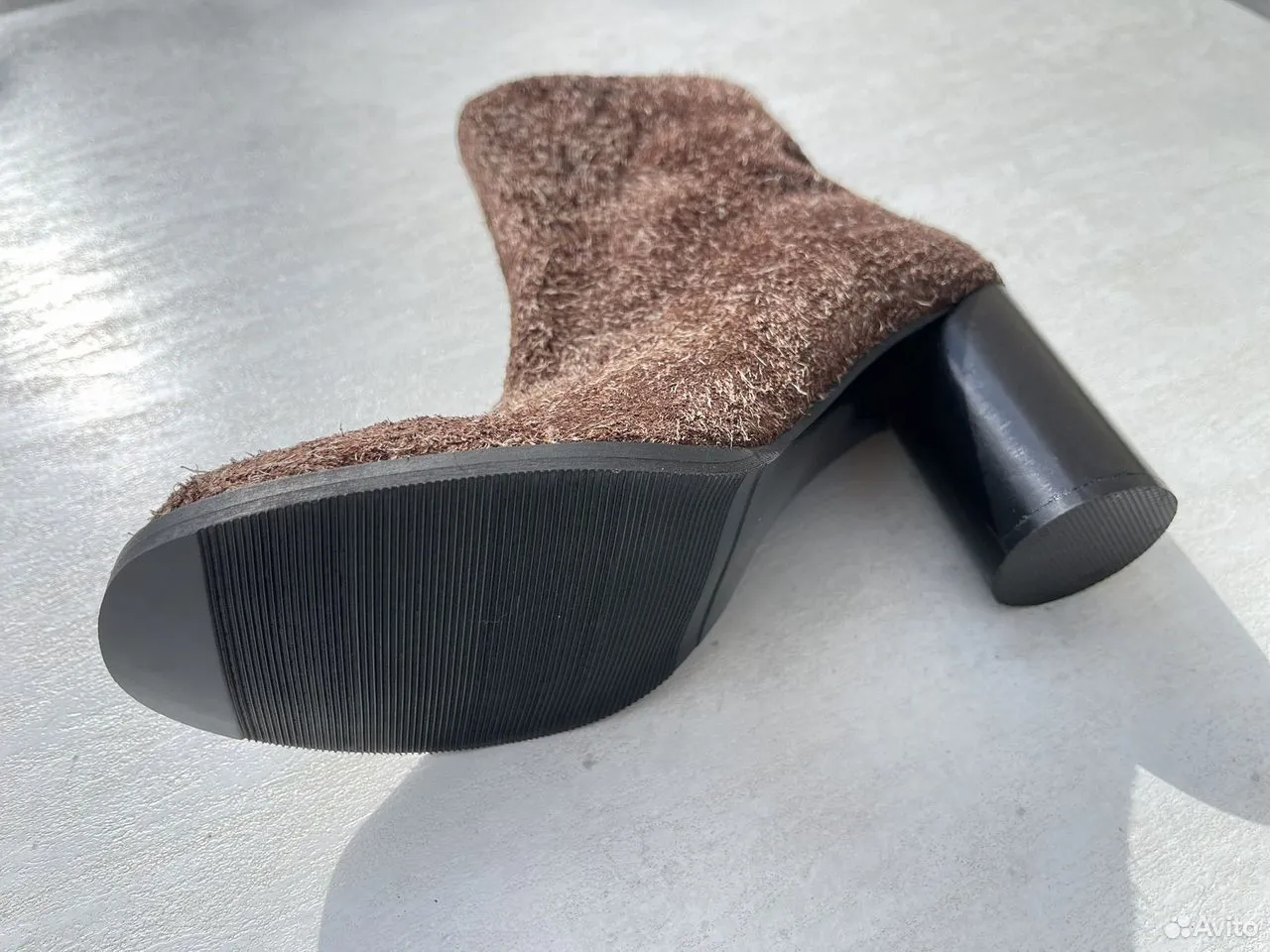 Женские ботильоны из натуральной лохматой замши