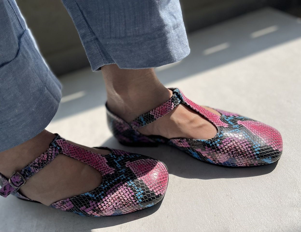 Балетки - Элисо, с Т-образным ремешком