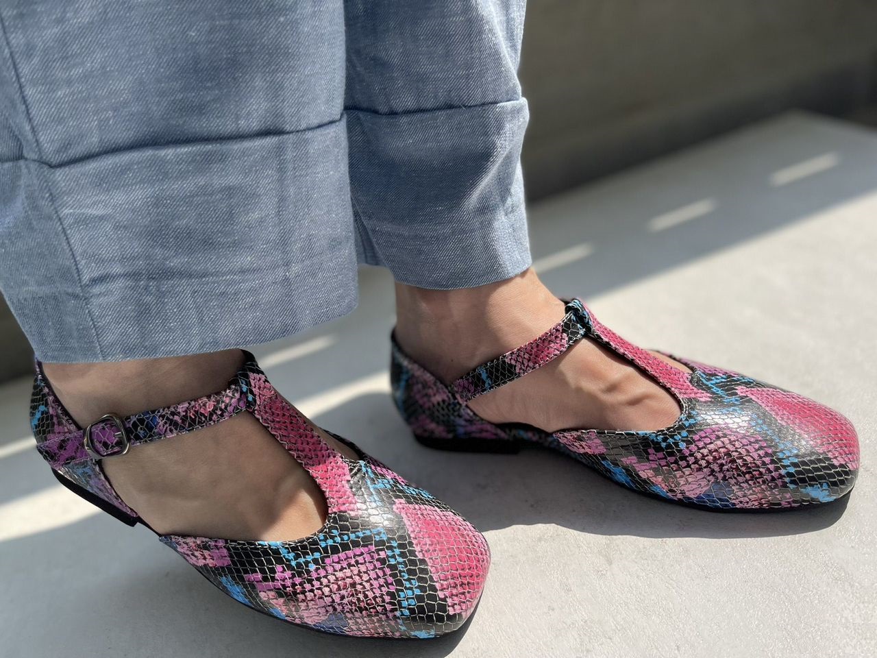 Балетки - Элисо, с Т-образным ремешком